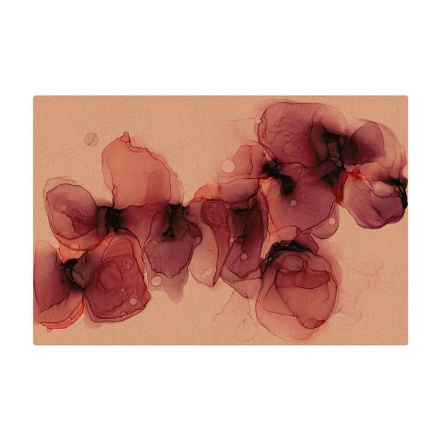 Deko Kunst Wilde Blüten in Violett und Gold