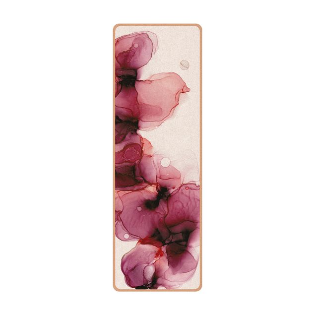 Deko Kunst Wilde Blüten in Violett und Gold