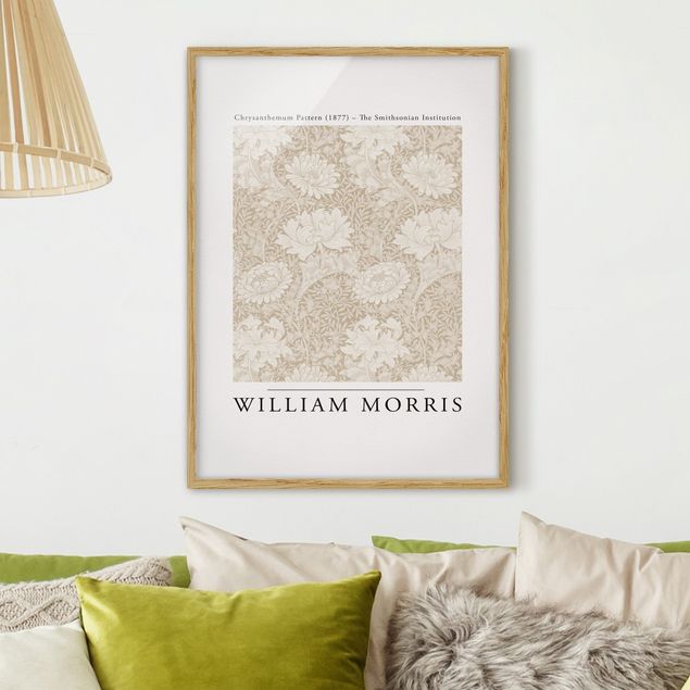Wanddeko beige William Morris - Chrysanthemum Pattern Beige