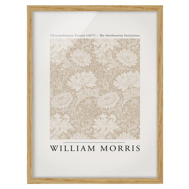 Wanddeko Blume William Morris - Chrysanthemum Pattern Beige