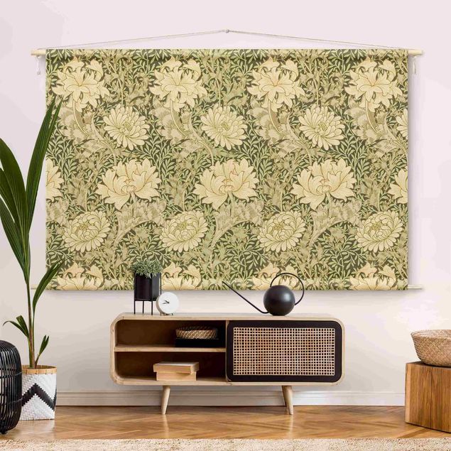 Wanddeko Wohnzimmer William Morris Muster - Große Blüten