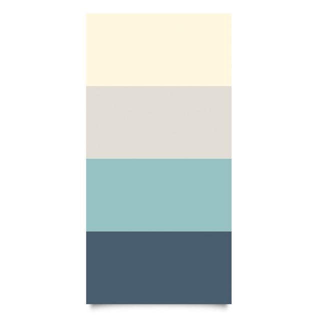Wanddeko Uni Wohnfarben Streifen Lagune - Kaschmir Meersand Pastelltürkis Schieferblau