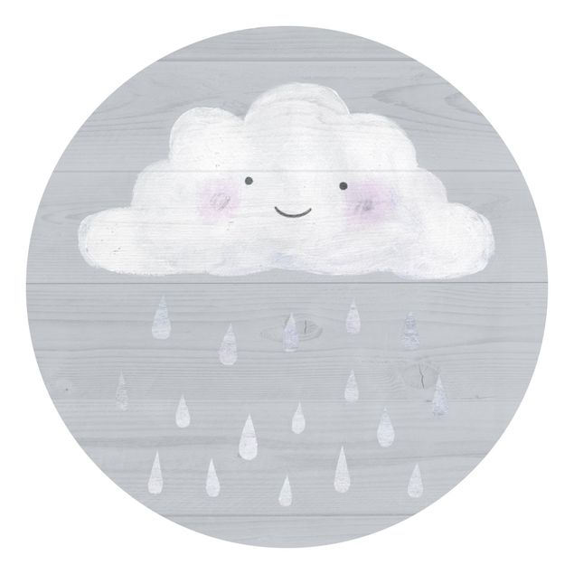 Wanddeko Babyzimmer Wolke mit silbernen Regentropfen