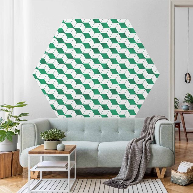 Wanddeko Schlafzimmer Würfel Muster in 3D
