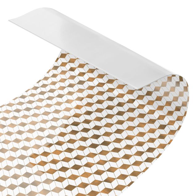 Deko Geometrisch Würfel Muster in 3D Gold II