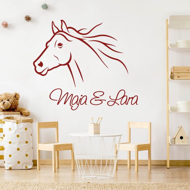Wanddeko Büro Wunschtext-Pferd