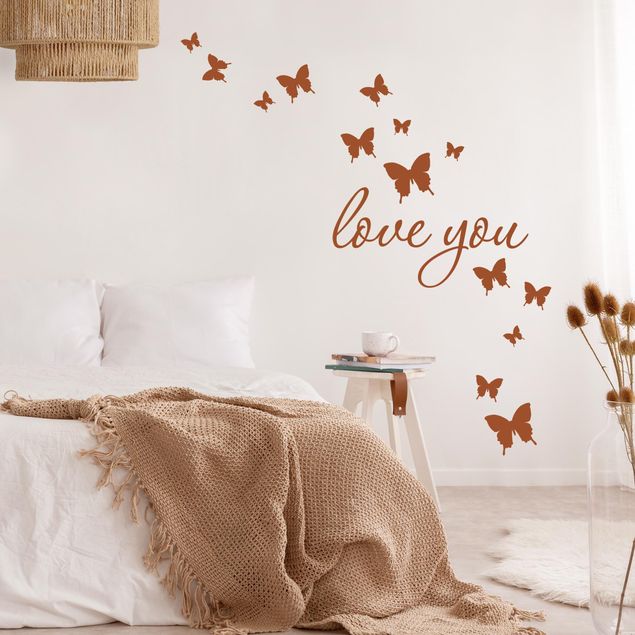 Wanddeko Büro Wunschtext-Schmetterlingsdeko