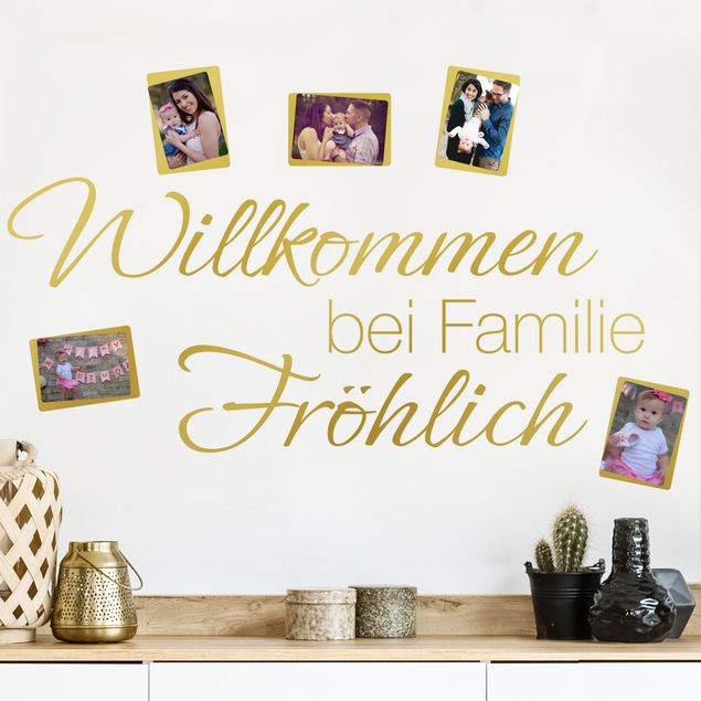 Wanddeko Schlafzimmer Wunschtext-Willkommen bei Familie