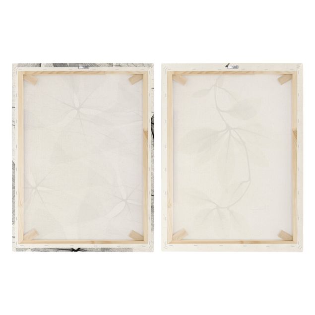 Wohndeko Fotografie X-Ray - Dreiecksklee und Porzellanblumenblätter