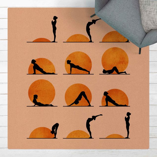 Wanddeko Schlafzimmer Yoga - Der Sonnengruß