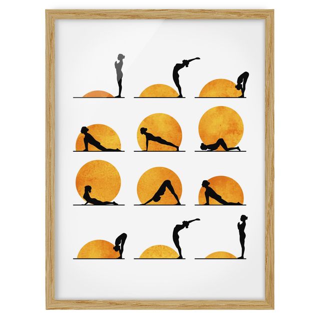 Wanddeko Esszimmer Yoga - Der Sonnengruß