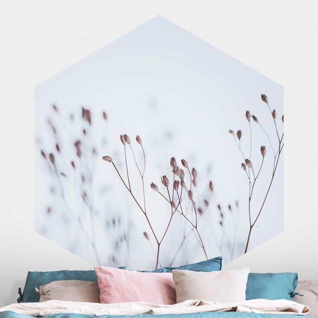 Wanddeko Schlafzimmer Zartblaue Wildblumen