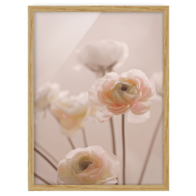 Wanddeko Esszimmer Zarter Strauch an Rosa Blüten