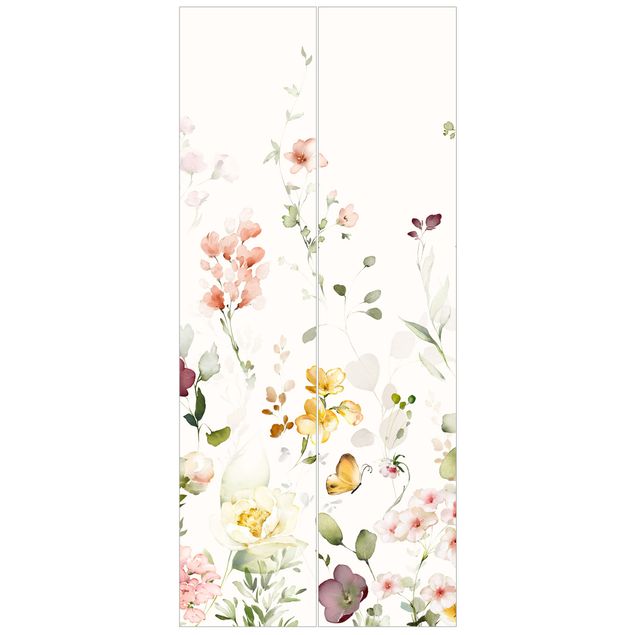 Wanddeko pastell Zartes Blütenarrangement