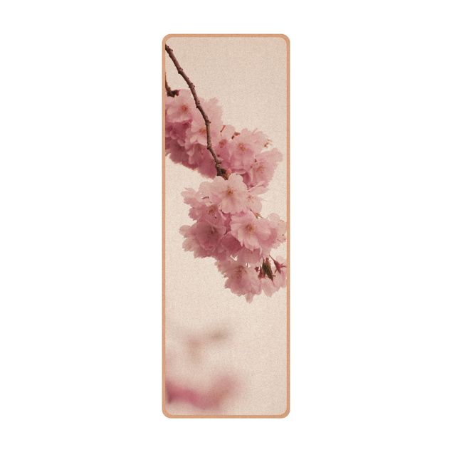 Wanddeko Praxis Zartrosane Frühlingsblüte mit Bokeh
