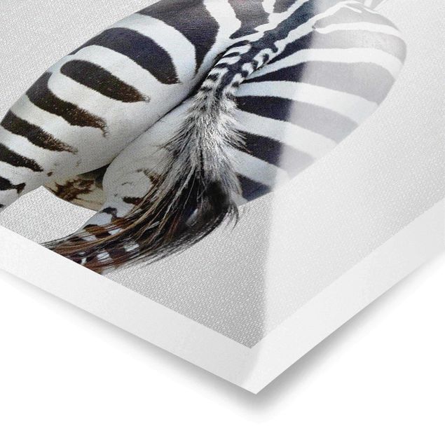 Wanddeko über Bett Zebra von hinten
