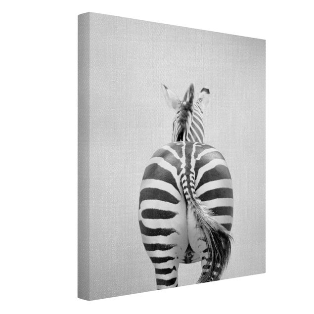 Wanddeko Büro Zebra von hinten Schwarz Weiß