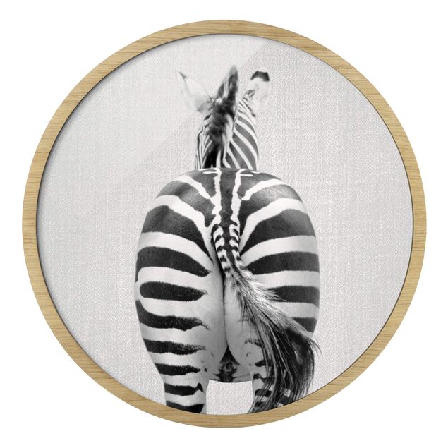 Wanddeko über Sofa Zebra von hinten Schwarz Weiß
