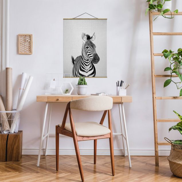 Wanddeko Wohnzimmer Zebra Zilla Schwarz Weiß
