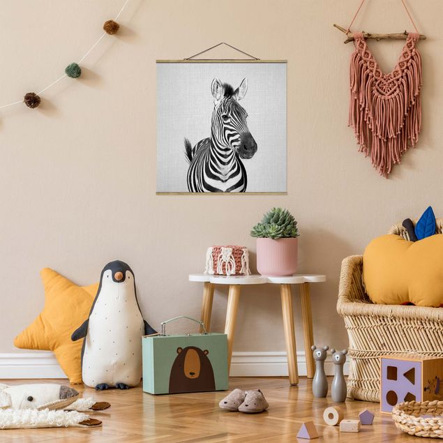 Wanddeko Wohnzimmer Zebra Zilla Schwarz Weiß