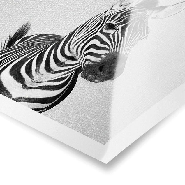 Wanddeko über Bett Zebra Zilla Schwarz Weiß