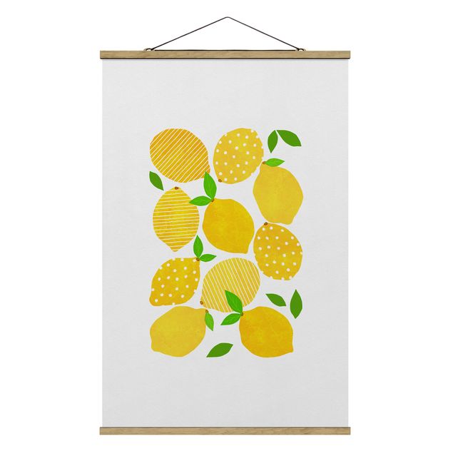 Wanddeko Büro Zitronen mit Punkten