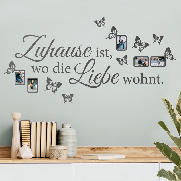 Wanddeko Büro Zuhause ist… Schmetterlinge und Bilderrahmen