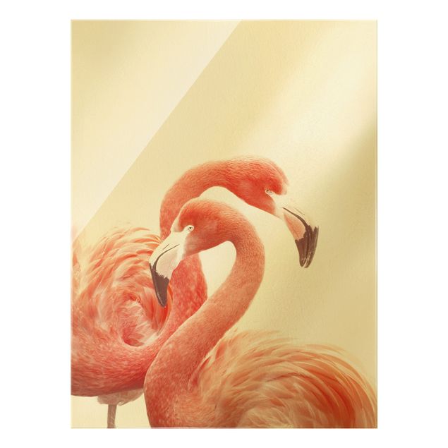 Wanddeko pink Zwei Flamingos
